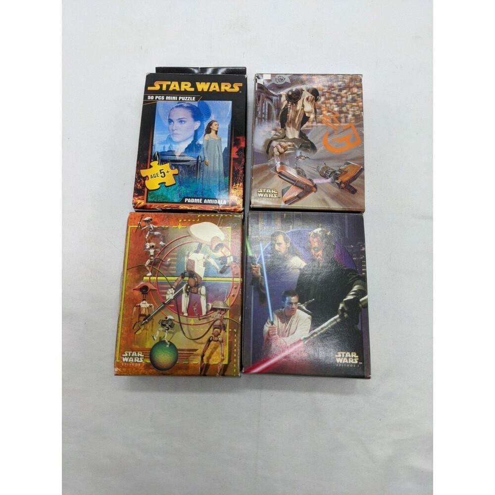 Lot Of (4) Star Wars 50 Piece Mini Puzzles